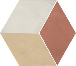 TERRA.ART 1741  Rombo Tramonto/Crema  25x21,6cm Esagona