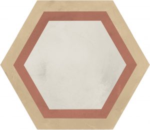 TERRA.ART 1741  Cornice Tramonto/Crema  25x21,6cm Esagona