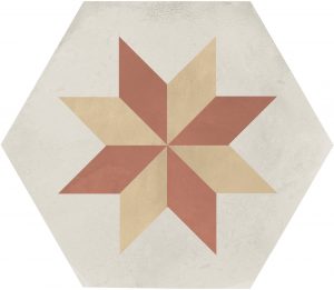 TERRA.ART 1741  Stella Tramonto/Crema  25x21,6cm Esagona