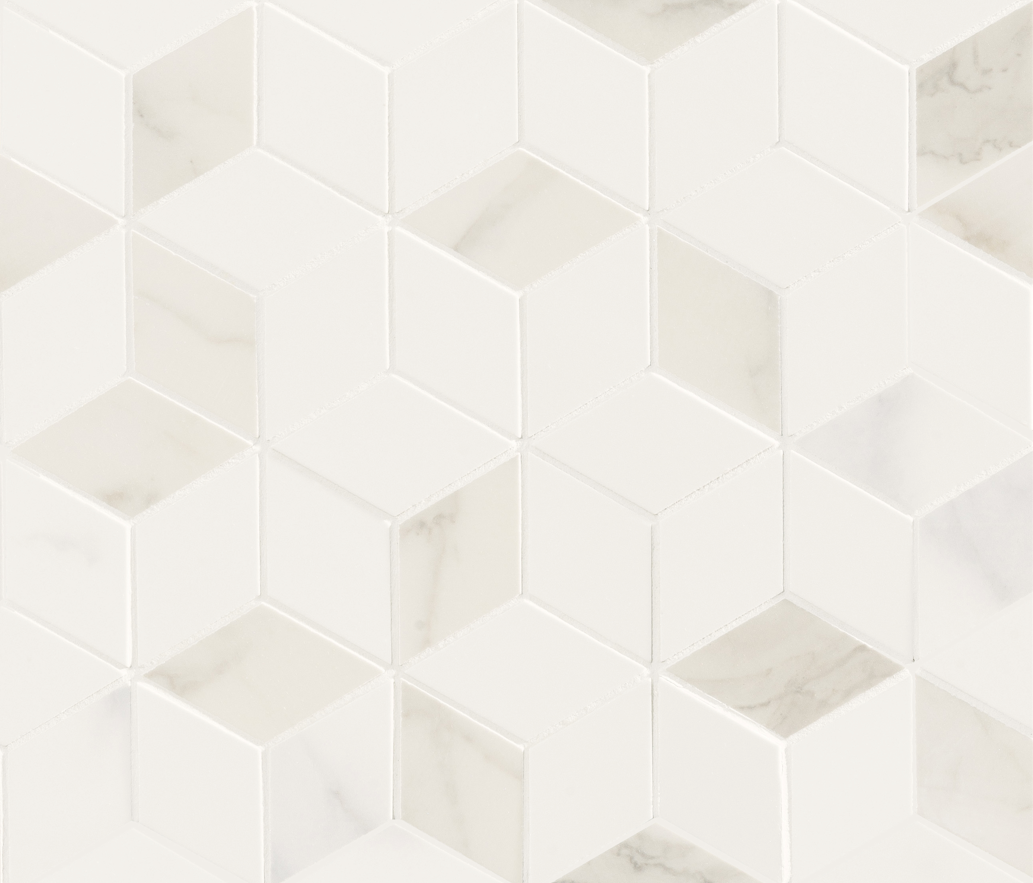 DELUXE White 26x28cm Tessere Rombi hr.8,5mm DELUXE White 26x28cm Tessere Rombi hr.8,5mm