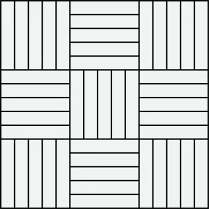 NATUREL Mosaico Clair 2 x 10 cm Foglio  30 x 30 cm