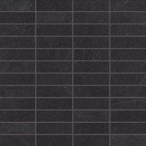 CORNERSTONE SLATE   Mosaico Plurima Slim Black  Tessera Chip 2,5x7,5cm 30x30cm Nat. 6,5mm