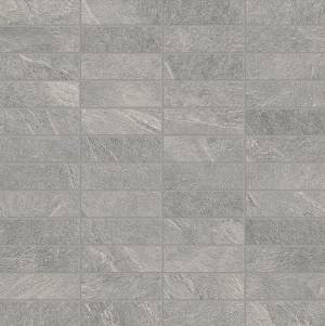 CORNERSTONE SLATE   Mosaico Plurima Slim Grey Tessera Chip 2,5x7,5cm 30x30cm Nat. 6,5mm