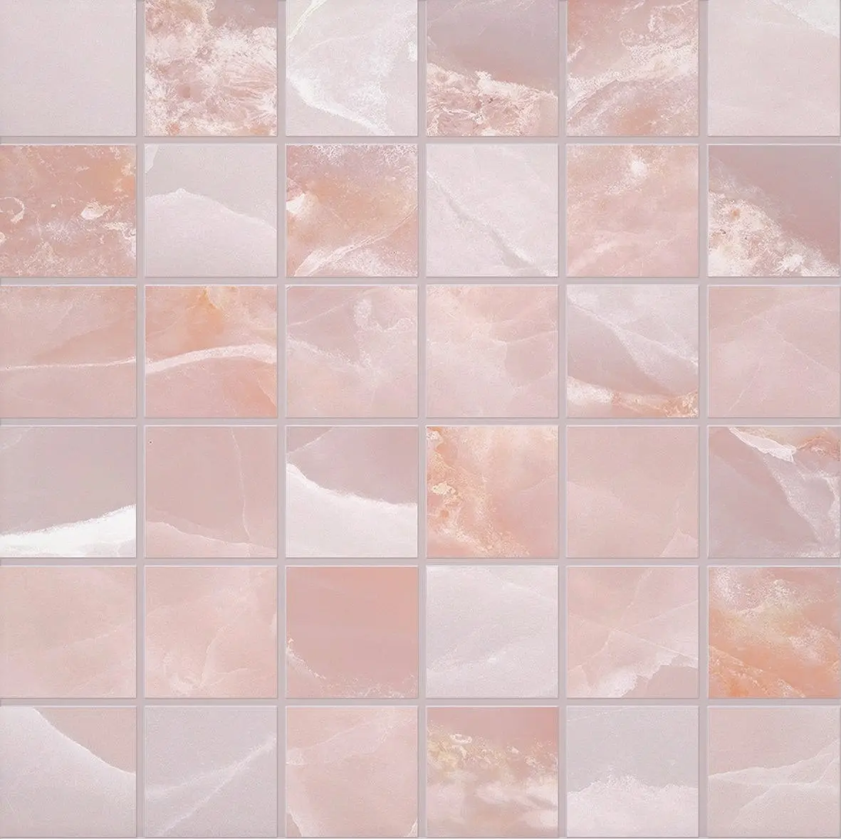 TELE DI MARMO ONYX Onyx Pink Mosaico 30x30cm (5x5cm) Silktech hr. 9,5mm TELE DI MARMO ONYX Onyx Pink Mosaico 30x30cm (5x5cm) Silktech hr. 9,5mm