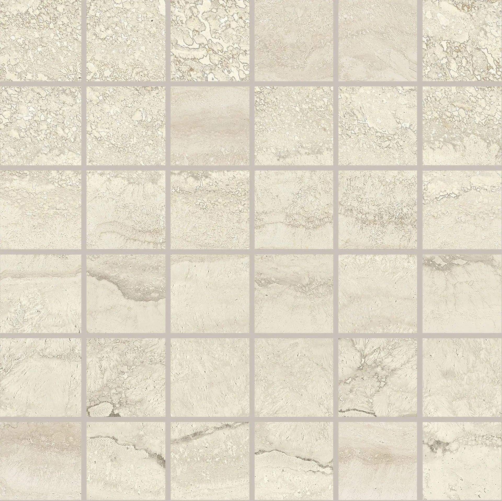 UNIQUE TRAVERTINE Mosaico Cream Vein Cut 30x30cm (5x5cm) Nat. 9,5mm UNIQUE TRAVERTINE Mosaico Cream Vein Cut 30x30cm (5x5cm) Nat. 9,5mm