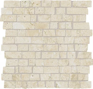 UNIQUE TRAVERTINE   Cream  Minimal Mosaico Mini Block 30x30cm Nat. 9,5mm